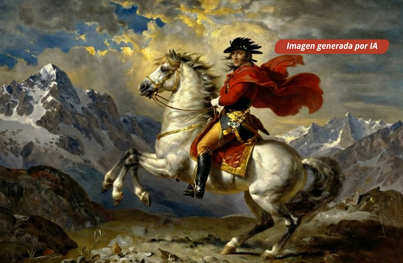 (1375 x 900) Napoleón Cruzando los Alpes imagen
